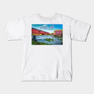 Bridgeton Mill and Covered Bridge Kids T-Shirt